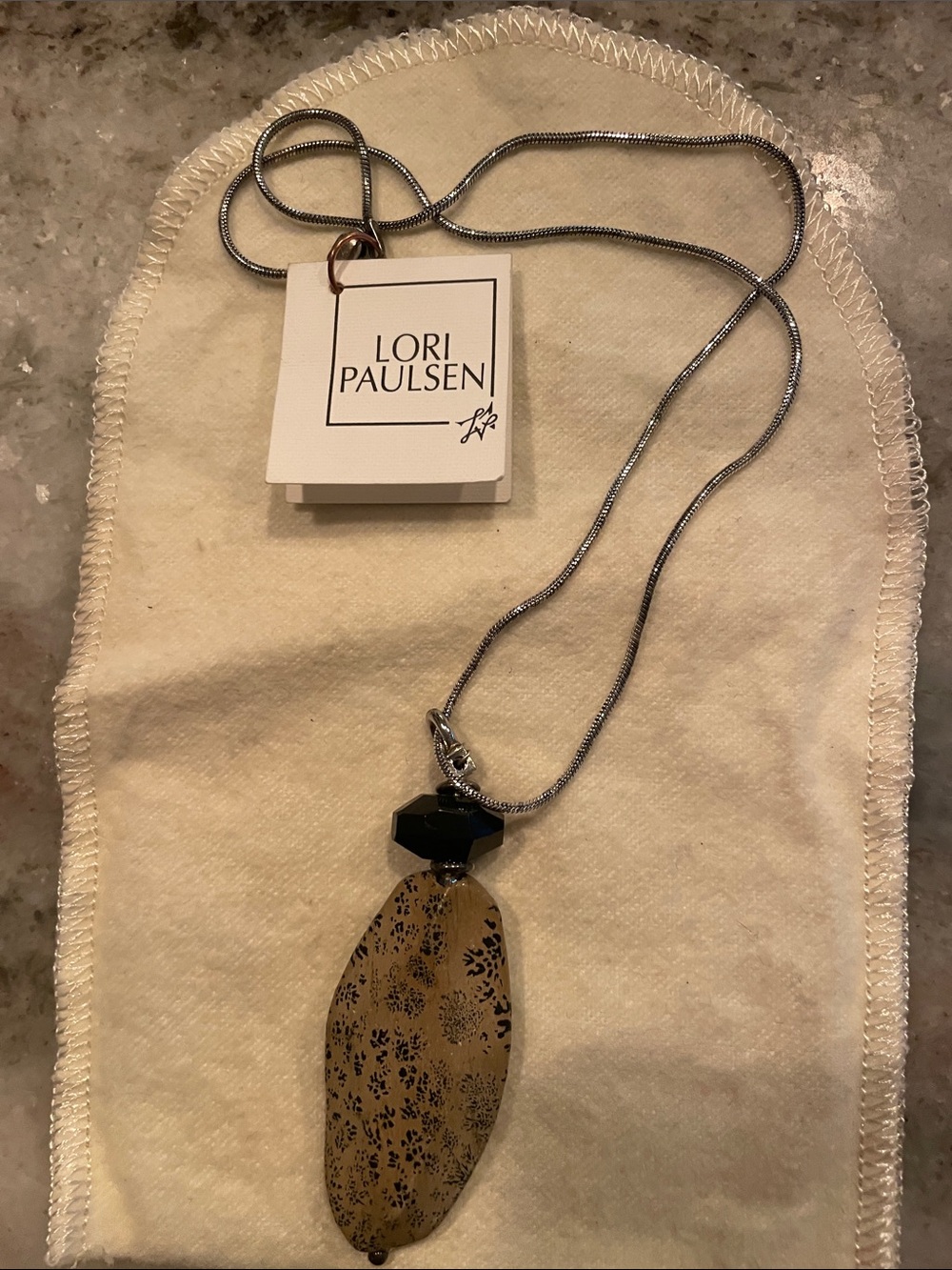 Black and Gold Pendant Necklace
